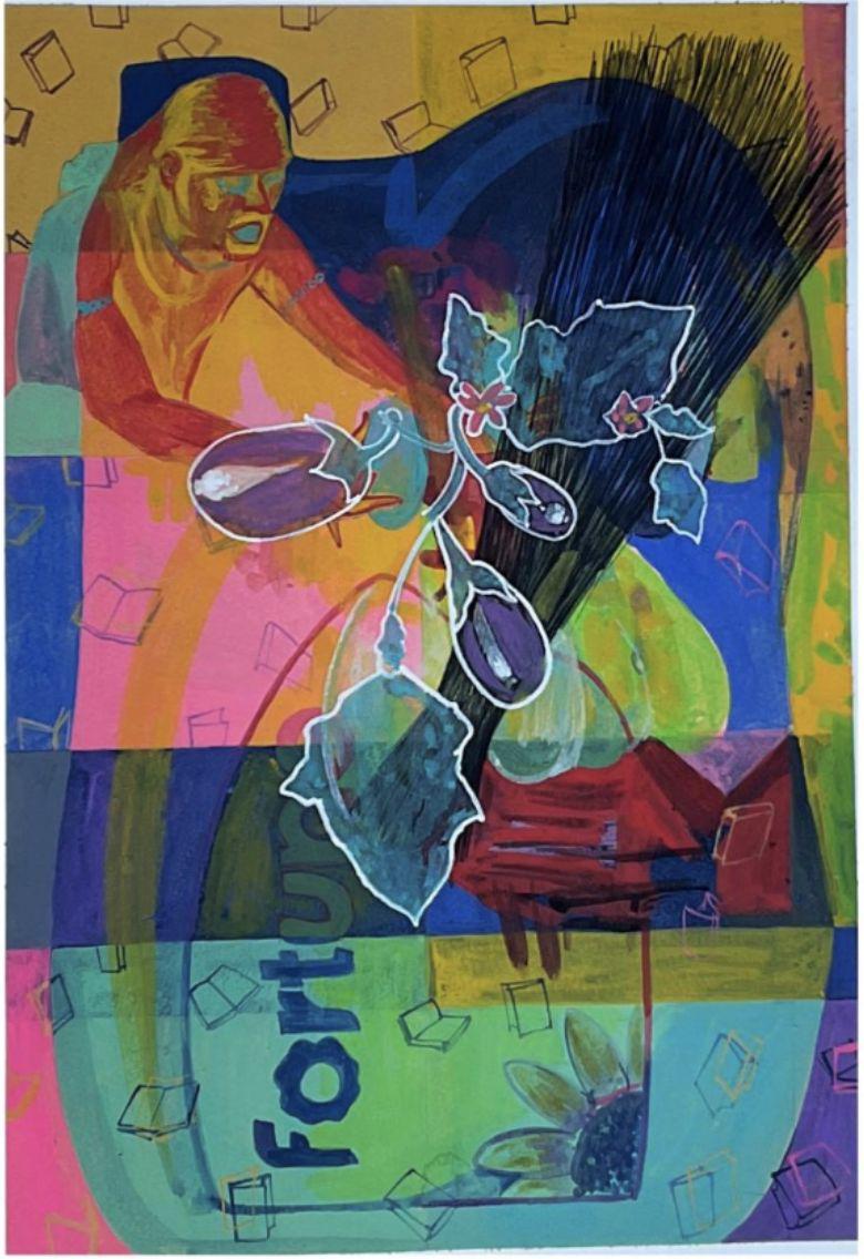 Enn Benn Safetipin II Gouache on paper