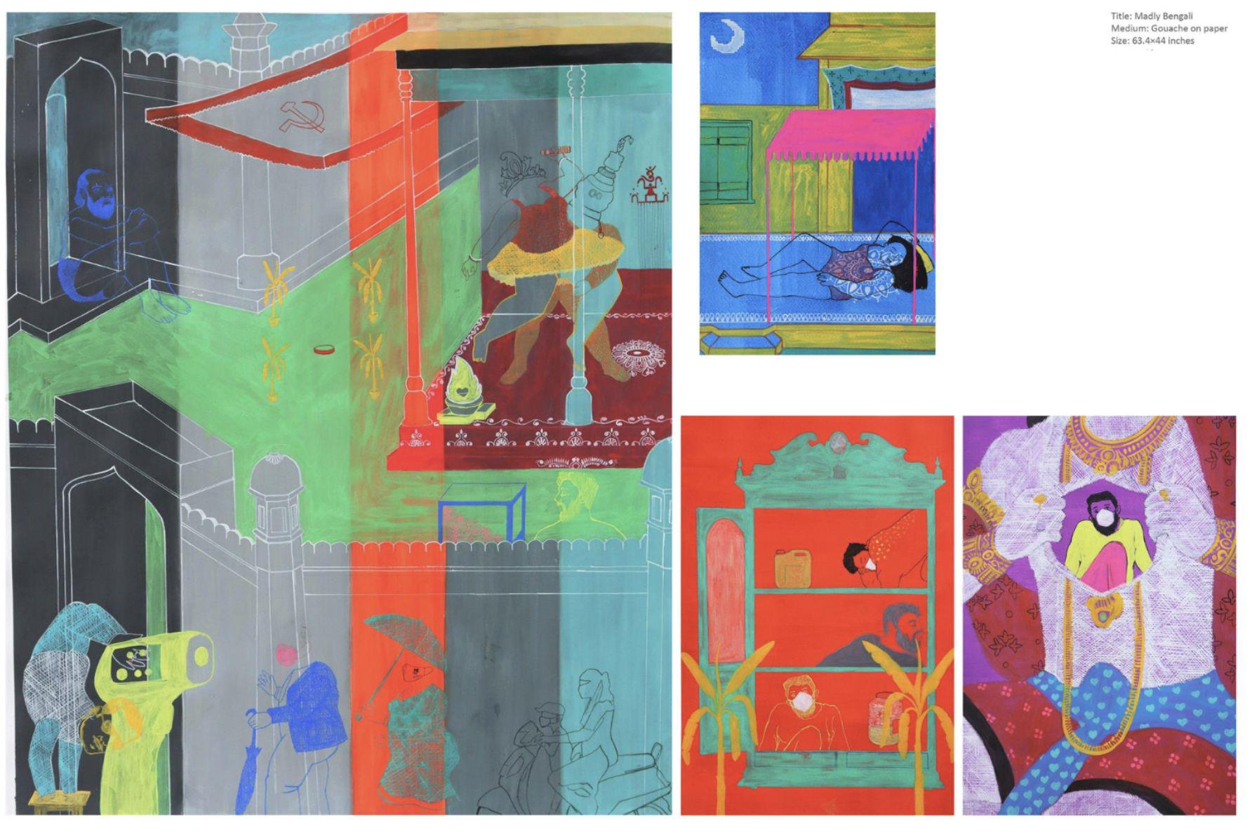 Madly Bengali Gouache on paper